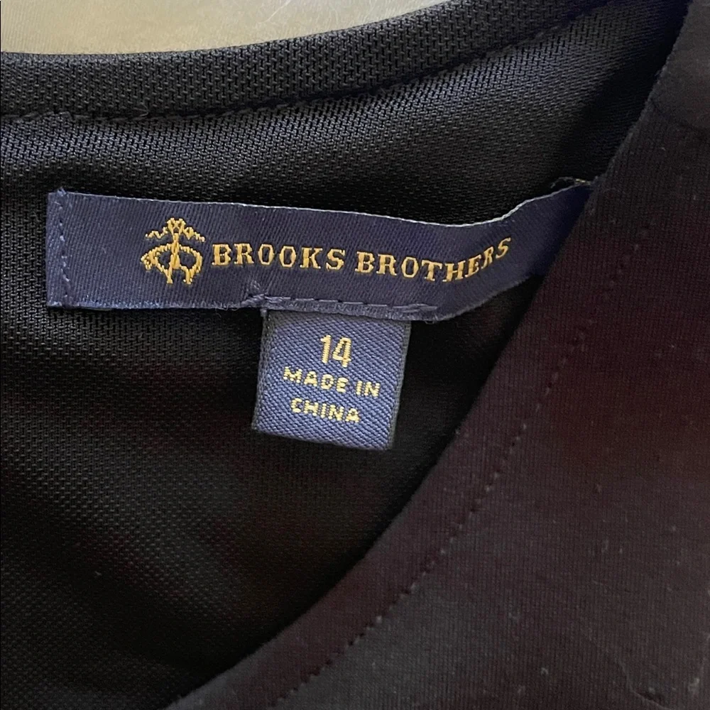 Brooks Brothers Black Sleeveless Twist-Front Sheath Dress | Size 14 | EUC - Picture 5 of 7